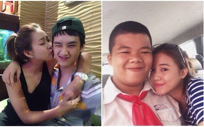Khả Ngân ôm hôn "trai lạ", Sa Lim khoe em trai dễ thương