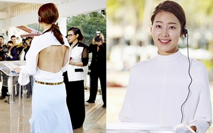 Nữ thần trang sức xứ Hàn gây choáng với váy khoe lưng trần