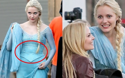 Nữ hoàng băng giá Elsa phiên bản thật mũm mĩm, khoe bụng ngấn mỡ