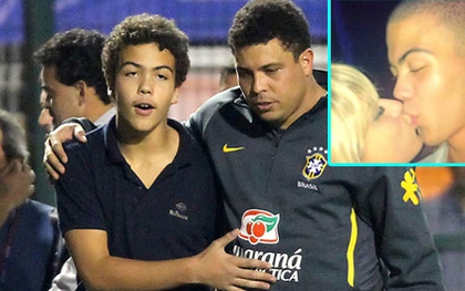 Con trai Ronaldo khóa môi đắm đuối với bạn gái hơn... 13 tuổi