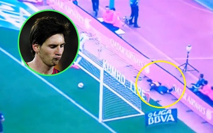 Messi ngã dập mặt sau khi lập kỷ lục ghi bàn
