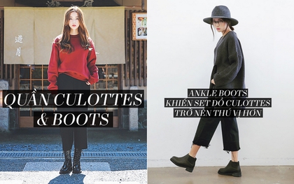 Quần culottes & Boots: Công thức mix đồ bạn không thể bỏ qua mùa lạnh này