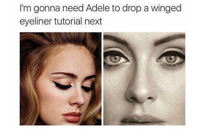 Mạng xã hội "phát sốt" vì... đường kẻ eyeliner của Adele trên bìa album mới