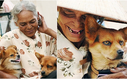 Cụ bà 70 tuổi lượm ve chai "bầu bạn" cùng 2 chú chó nhỏ trên vỉa hè Sài Gòn