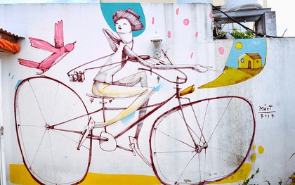 Thưởng thức những bức họa đầy màu sắc về xe đạp trên đường phố