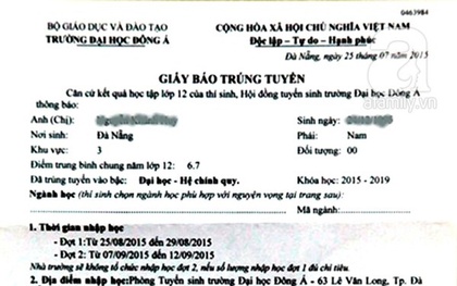 Đà Nẵng: Thí sinh không đăng ký xét tuyển đại học vẫn nhận được giấy trúng tuyển