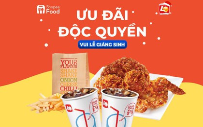 Tưng bừng mở tiệc cuối năm với deal gà rán Lotteria chỉ 5.000 đồng, độc quyền trên ShopeeFood