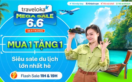 Traveloka Mega Sale 6.6: Mua 1 tặng 1 khủng, mở màn mùa du lịch hè 2024