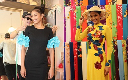 Trương Thị May thử trang phục cho Miss Universe 2013