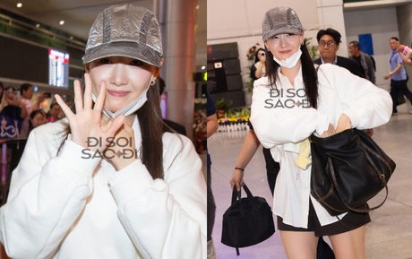 Yoona đây rồi: Đẹp phát sáng chuẩn nữ thần, kéo ngay khẩu trang xuống chào fan Việt sau 6 năm!
