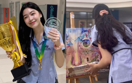 Lọ Lem - con gái xinh đẹp của MC Quyền Linh đạt giải nhất tại cuộc thi hội họa