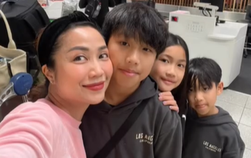 Ốc Thanh Vân đưa 3 con về Việt Nam sau 3 tháng sang Úc