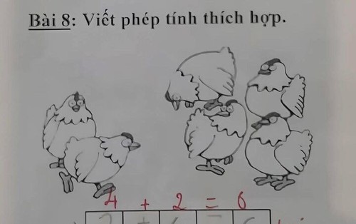 Bài toán lớp 1 khiến cộng đồng mạng chia phe tranh luận