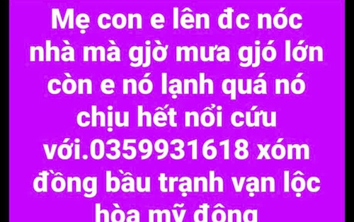 Ám ảnh đoạn clip không hình của 3 mẹ con ngồi trên nóc nhà cầu cứu suốt nhiều giờ