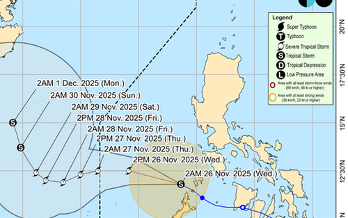 Dự báo mới nhất về bão số 15 Koto của cơ quan thời tiết nước ngoài