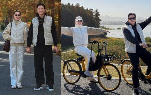 Đội trưởng tuyển Việt Nam nắm tay vợ Hoa khôi đại học Vinh viral khắp cõi mạng, vibe ngoài 30 vẫn quá đẹp, quá tình