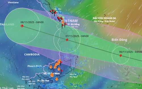 Bão Kalmaegi giật cấp 16 vào Biển Đông, nguy cơ gây dông lốc trước khi đổ bộ