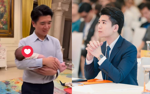 Không nhận ra thiếu gia nhà bầu Hiển khi làm bố đơn thân, để lộ cảnh bên trong dinh thự bạc tỉ gây choáng