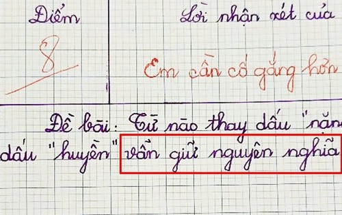 Từ nào trong Tiếng Việt thay dấu nặng bằng dấu huyền vẫn giữ nguyên nghĩa?