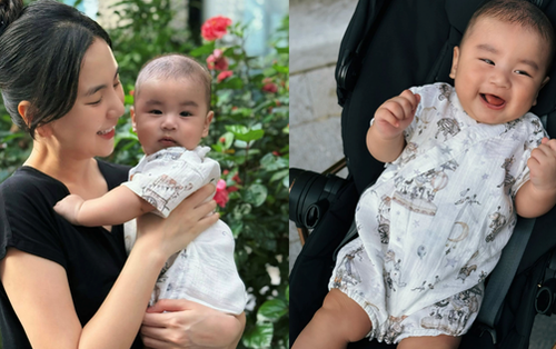 Chú bé Panda nhà MC Mai Ngọc chưa được 5 tháng đã "trộm vía" nặng gần 9kg, hội các cô các dì thi nhau vào xin vía