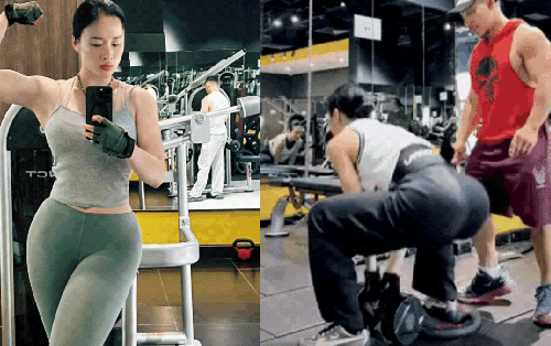 Angela Phương Trinh tập luyện "độ" vòng 3 với HLV Phạm Văn Mách, bảo sao body ngày càng căng đét