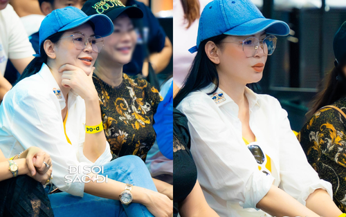 CLIP: Bắt trọn nhan sắc thực của vợ tỷ phú Johnathan Hạnh Nguyễn đi xem Pickleball PPA Asia 100