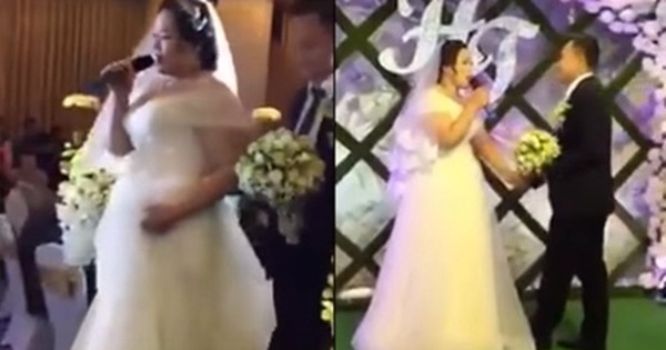 Cô dâu mũm mĩm khoe giọng hát cực ngọt trong đám cưới của chính mình