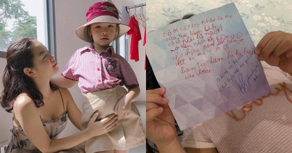 Phạm Quỳnh Anh khoe được bạn học của con gái mới lớp 2 đã gửi thư xin chữ ký cực đáng yêu
