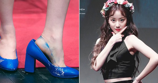 Nhóm April cũng khiến nhiều netizen xót xa khi phải tự sơn lại giày cũ ...