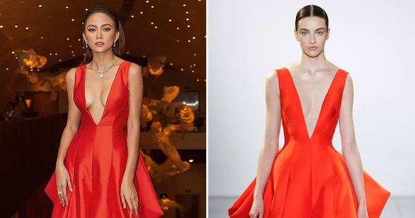 Vòng 1 nảy nở đúng là sexy nhưng lại khiến Mâu Thủy “thua đẹp” mẫu Tây khi diện đầm của NTK Công Trí