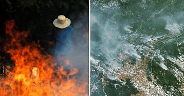Loạt ảnh gây sốc về rừng Amazon bùng cháy với tốc độ kỷ lục: Khói có thể nhìn thấy từ ngoài không gian, các thành phố bị bao phủ mù mịt như tận thế