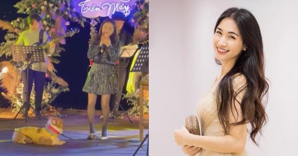 Hoà Minzy vừa hát vừa mò mẫm chiếc giày bị tuột nhưng chú cún nằm cạnh ''chán không buồn nói'' mới giật spotlight