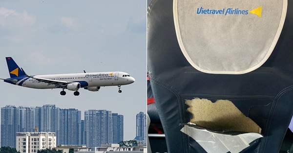 The truth is that the seat of the Vietravel Airlines plane was torn on the Ho Chi Minh flight