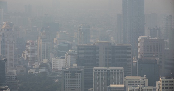 Fine dust covers the capital Bangkok and the surrounding area