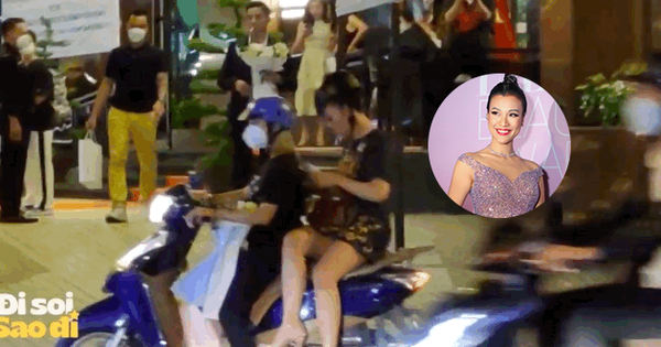 “Caught” MC Hoang Oanh was taken by motorbike to leave the event after the divorce of her foreign husband