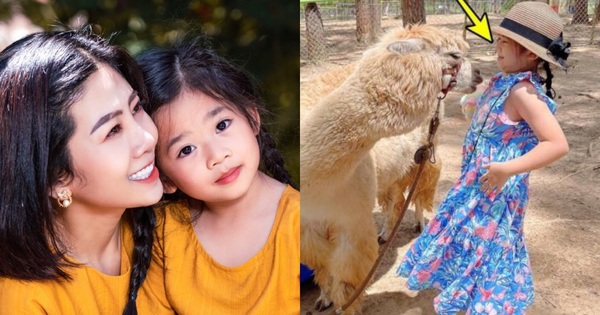 The daughter of the late actress Mai Phuong happily traveled with the nanny, the words of encouragement clearly showed her affection for the kid