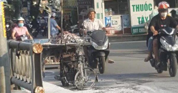 The vegetable seller himself burned the tricycle when he met the working group