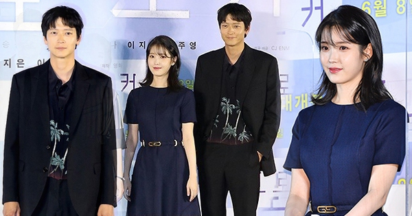 National little sister IU and Kang Dong Won show off their top beauty at the press conference, the height gap takes all the attention