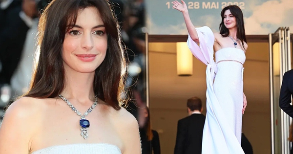 Anne Hathaway lit up the red carpet of Cannes on day 3 with a goddess-like beauty, dressed simply but still elegantly