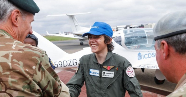 Teen boy on the journey to conquer the record of flying alone around the world