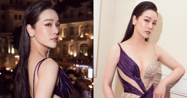 Nhat Kim Anh wears a daring slit dress, showing off her sexy body when she first judges Miss