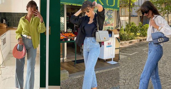 French lady wears straight-leg jeans throughout the summer, suggesting 11 ways to dress her 30+