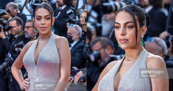 Ronaldo’s girlfriend is irresistible on the Cannes red carpet after just a month of giving birth