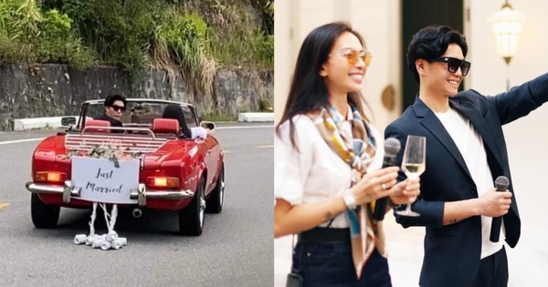 Revealing a special moment of Ngo Thanh Van and Huy Tran before G, he and her rode a convertible to the altar