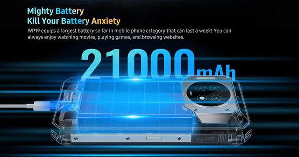 A smartphone with a 21,000mAh battery appeared, priced at nearly 20 million VND