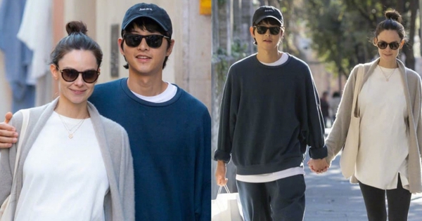
                                    Song Joong Ki và vợ Tây lần đầu lộ ảnh hẹn hò lãng mạn như phim tình cảm: Mọi sự chú ý đổ dồn vào bụng bầu to vượt mặt của bà xã nam tài tử