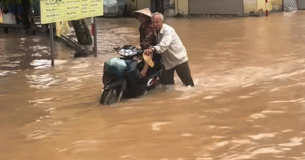 Clip cụ ông 70 tuổi đẩy xe chở vợ đi giữa dòng nước ngập tới gối ở Hà Nội: Hé lộ câu chuyện phía sau