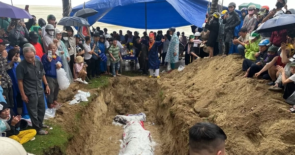 Lễ chôn cất xác cá Ông dạt vào bờ ở Đà Nẵng