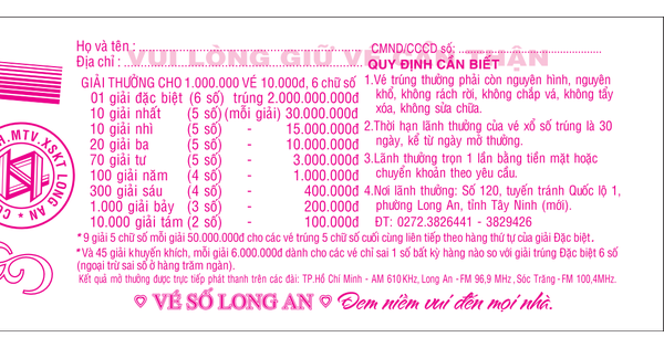 Xổ số miền Nam: Thông tin trúng giải đặc biệt vé số Long An, Tây Ninh và Đồng Tháp