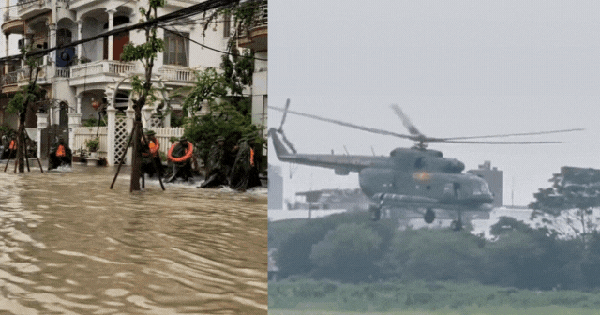 Không một thước phim điện ảnh nào có thể đẹp hơn: Màu áo xanh đến trong mưa, dầm mình giữa lũ giúp dân